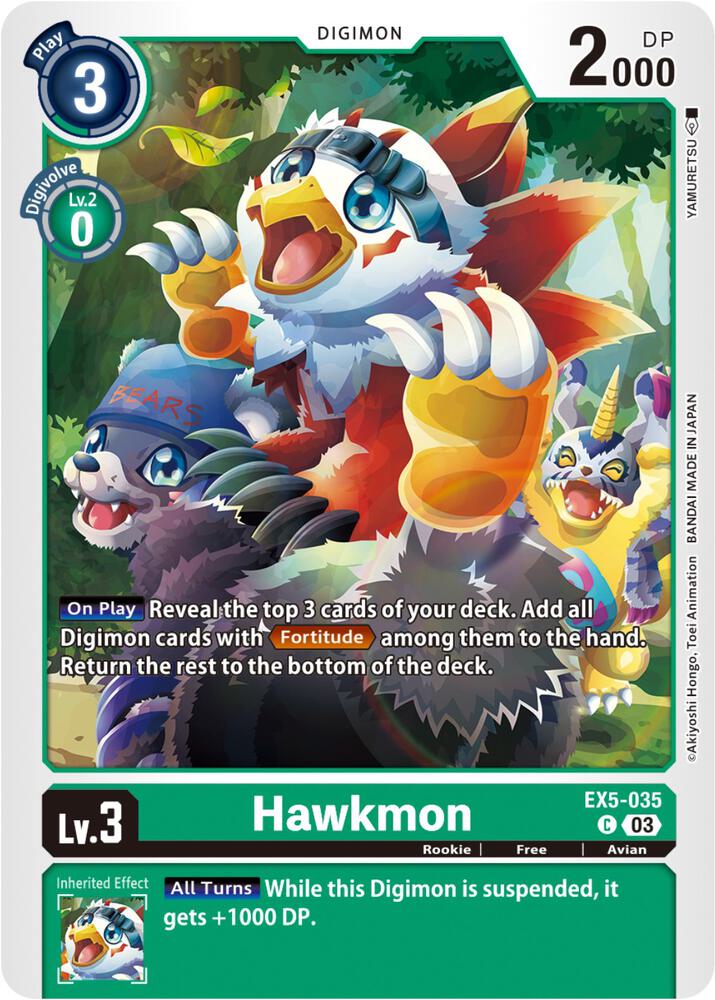 Hawkmon EX5-035 C Common Animal Colosseum Digimon Near Mint