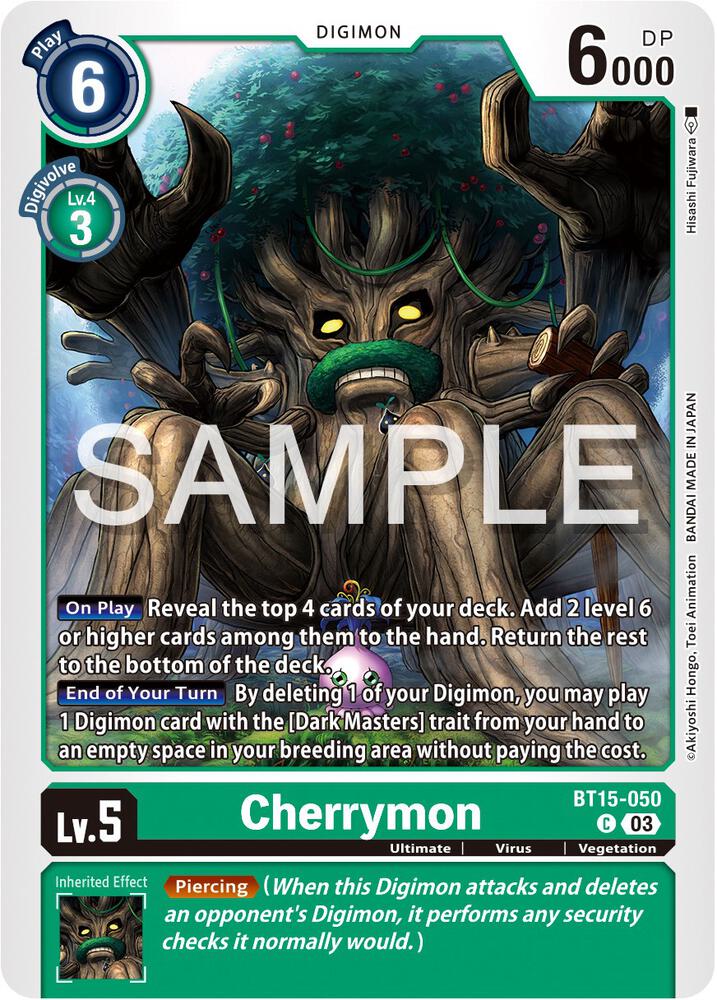 Cherrymon BT15-050 C Common Exceed Apocalypse Digimon Near Mint