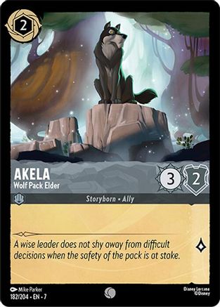 Akela - Wolf Pack Elder 182/204 Common Archazia's Island Lorcana Cold Foil NM
