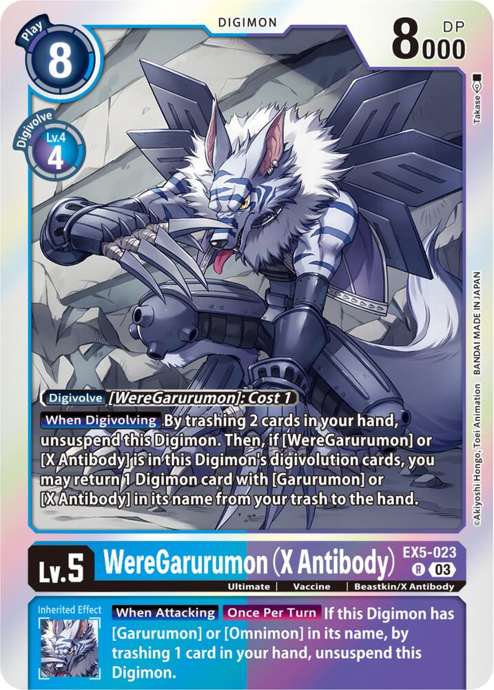 WereGarurumon (X Antibody) EX5-023 R Rare Animal Colosseum Digimon Near Mint