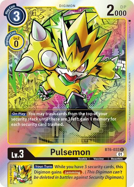 Pulsemon BT6-033 R Rare Double Diamond Digimon Near Mint