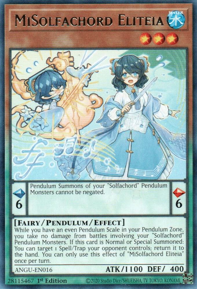 MiSolfachord Eliteia ANGU-EN016 Rare Ancient Guardians Yu-Gi-Oh Near Mint