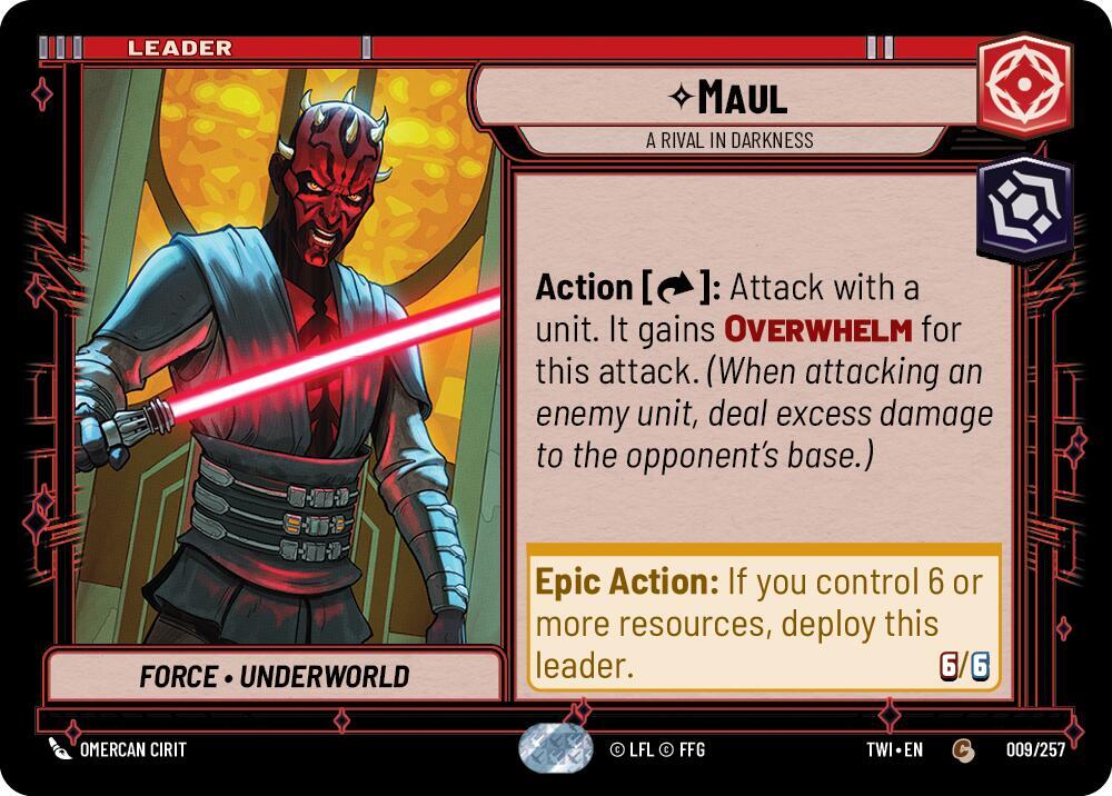 Maul - A Rival in Darkness 009/257 Twilight of the Republic Star Wars Unlimited