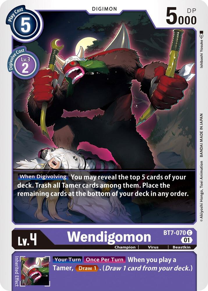 Wendigomon BT7-070 C Common Next Adventure Digimon Near Mint