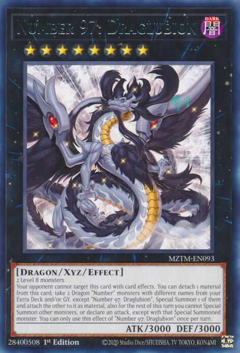 Number 97: Draglubion MZTM-EN093 Rare Maze of the Master Yu-Gi-Oh Near Mint