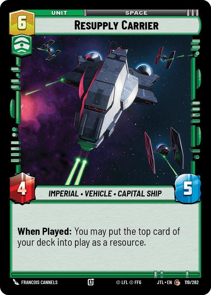 Resupply Carrier 119/262 Common Jump to Lightspeed Star Wars Unlimited Near Mint