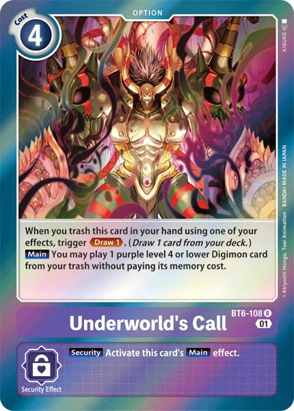 Underworld's Call BT6-108 R Rare Double Diamond Digimon Near Mint