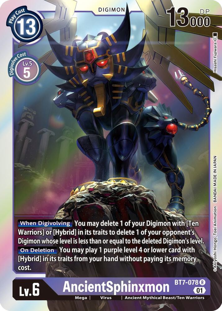 AncientSphinxmon BT7-078 R Rare Next Adventure Digimon Near Mint