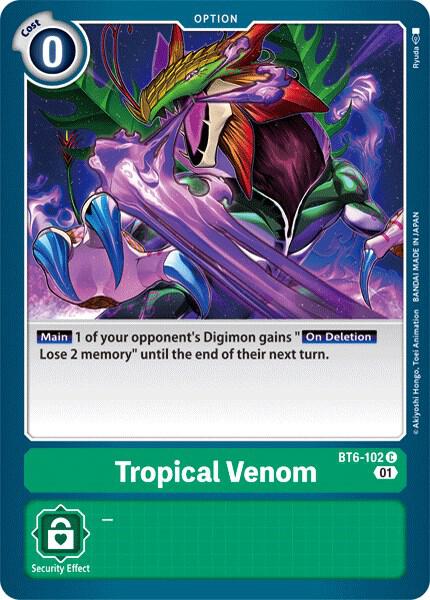 Tropical Venom BT6-102 C Common Double Diamond Digimon Near Mint