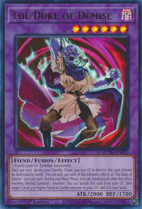 The Duke of Demise MZTM-EN033 Ultra Rare Maze of the Master Yu-Gi-Oh Near Mint