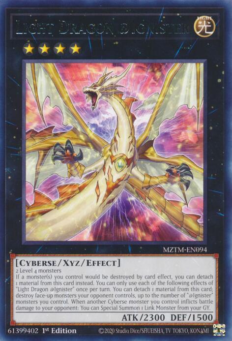 Light Dragon @Ignister MZTM-EN094 Rare Maze of the Master Yu-Gi-Oh Near Mint