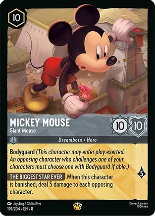Mickey Mouse - Giant Mouse 199/204 Legendary Reign of Jafar Lorcana Near Mint