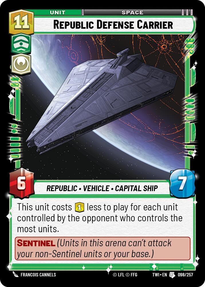 Republic Defense Carrier 098/257 Twilight of the Republic Star Wars Unlimited NM