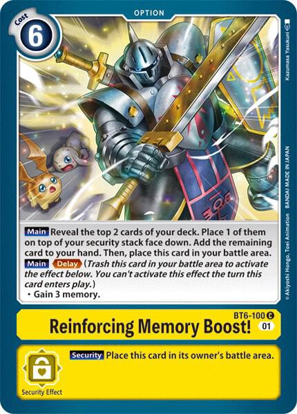Reinforcing Memory Boost! BT6-100 C Common Double Diamond Digimon Near Mint