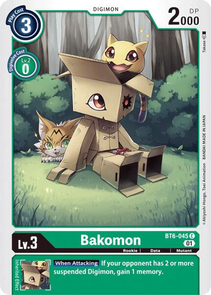 Bakomon BT6-045 C Common Double Diamond Digimon Near Mint