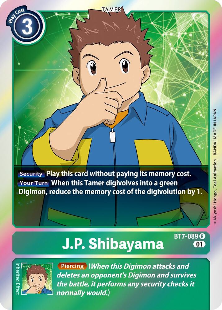 J.P. Shibayama BT7-089 R Rare Next Adventure Digimon Near Mint