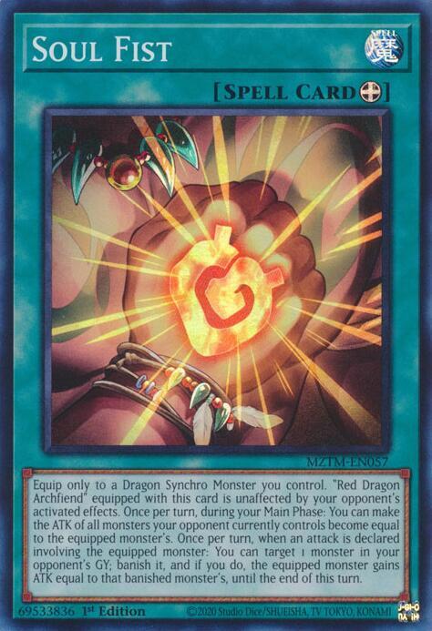 Soul Fist MZTM-EN057 Super Rare Maze of the Master Yu-Gi-Oh Near Mint