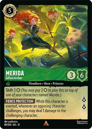 Merida - Gifted Archer 89/204 Rare Wilds Unknown Lorcana Cold Foil Near Mint