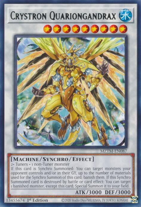 Crystron Quariongandrax MZTM-EN087 Rare Maze of the Master Yu-Gi-Oh Near Mint