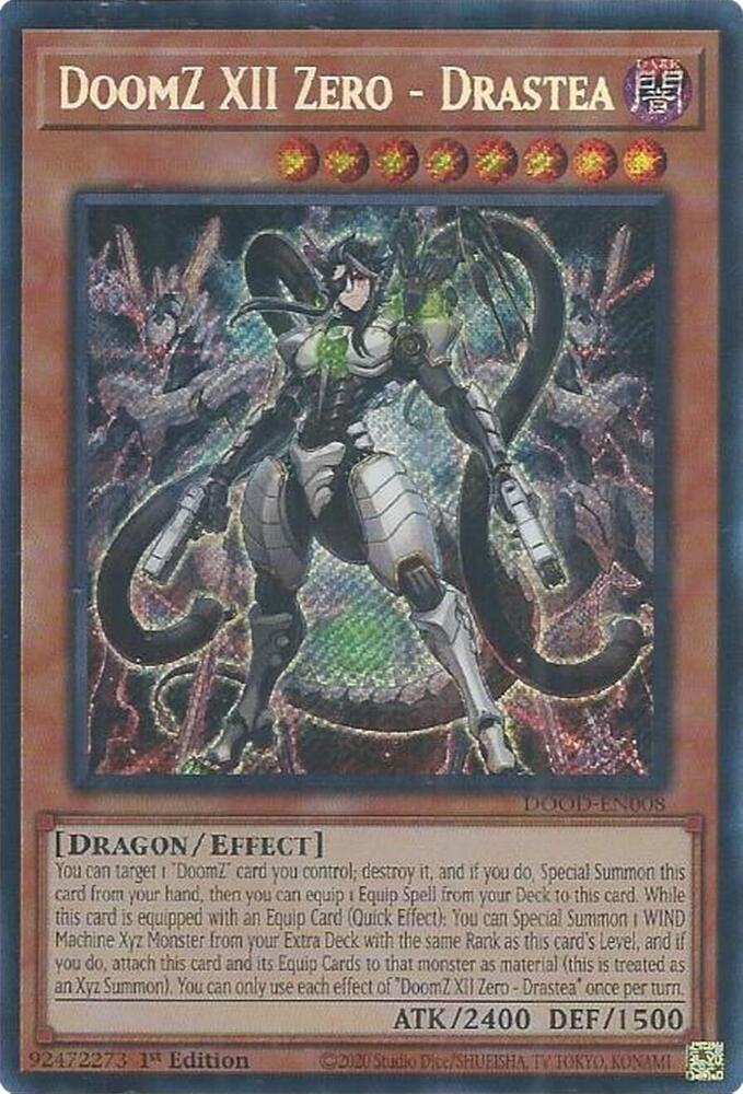 DoomZ XII Zero - Drastea DOOD-EN008 Secret Rare Doom of Dimensions Yu-Gi-Oh NM
