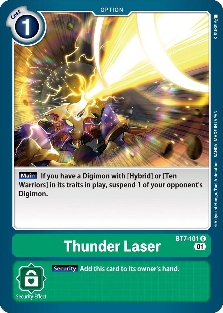 Thunder Laser BT7-101 C Common Next Adventure Digimon Near Mint