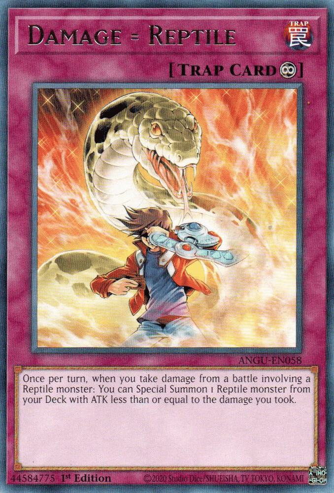 Damage = Reptile ANGU-EN058 Rare Ancient Guardians Yu-Gi-Oh Near Mint