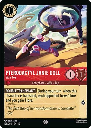 Pterodactyl Janie Doll - Sid's Toy 128/204 Wilds Unknown Lorcana Cold Foil NM