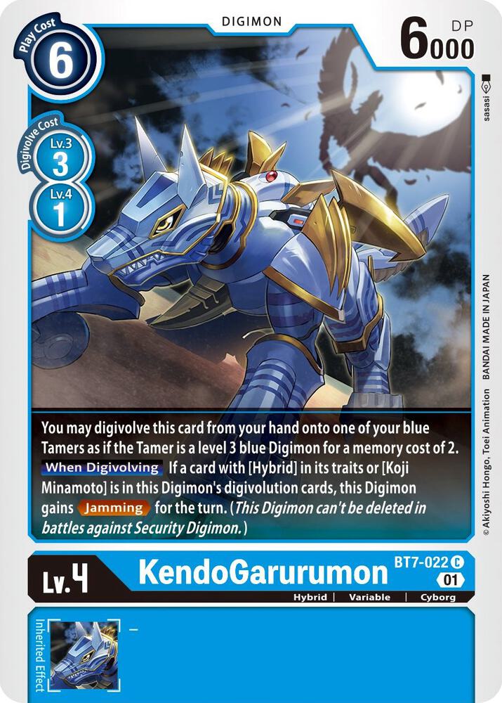 KendoGarurumon BT7-022 C Common Next Adventure Digimon Near Mint