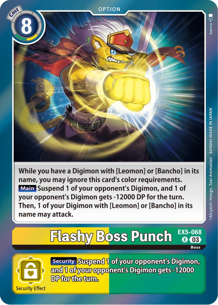 Flashy Boss Punch EX5-068 R Rare Animal Colosseum Digimon Near Mint