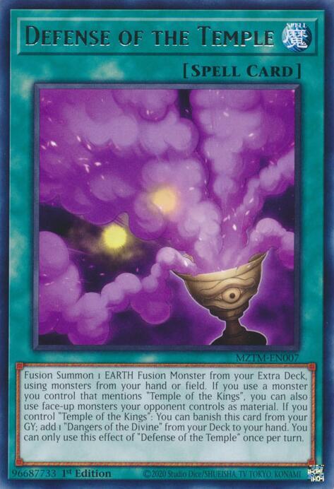 Defense of the Temple MZTM-EN007 Rare Maze of the Master Yu-Gi-Oh Near Mint
