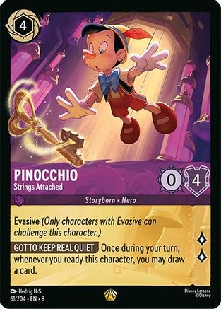 Pinocchio - Strings Attached 61/204 Reign of Jafar Lorcana Cold Foil NM