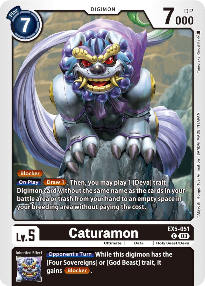 Caturamon EX5-051 C Common Animal Colosseum Digimon Near Mint