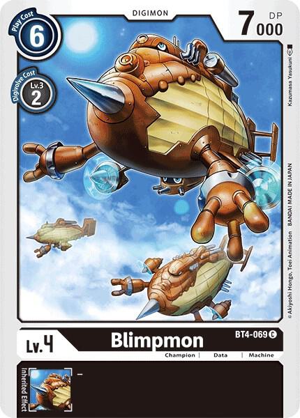 Blimpmon BT4-069 C Common Great Legend Digimon Near Mint