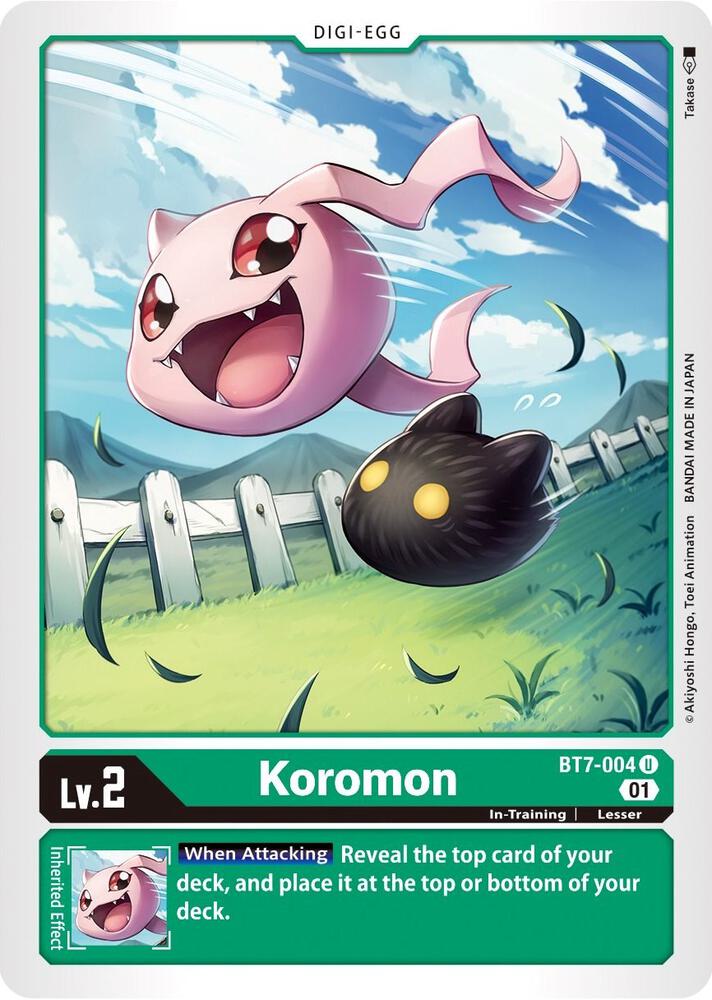 Koromon BT7-004 U Uncommon Next Adventure Digimon Near Mint
