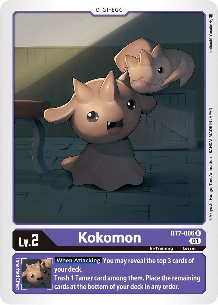 Kokomon BT7-006 U Uncommon Next Adventure Digimon Near Mint