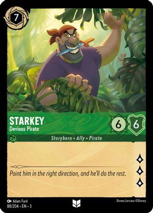 Starkey - Devious Pirate 88/204 Uncommon Into the Inklands Lorcana Cold Foil NM
