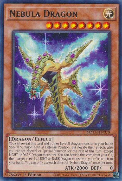 Nebula Dragon MZTM-EN078 Rare Maze of the Master Yu-Gi-Oh Near Mint