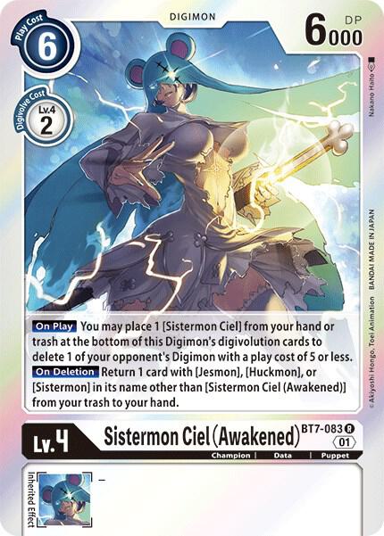 Sistermon Ciel (Awakened) BT7-083 R Rare Next Adventure Digimon Near Mint
