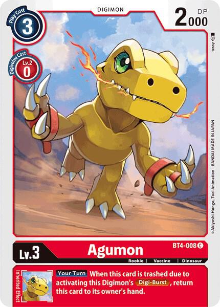 Agumon BT4-008 C Common Great Legend Digimon Near Mint