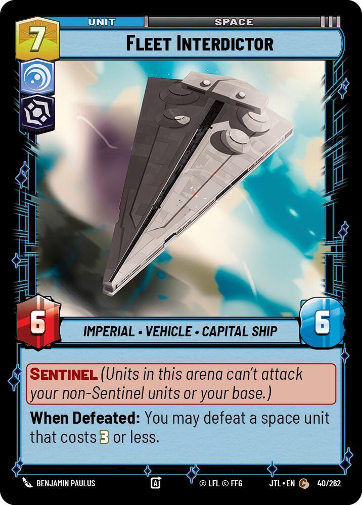 Fleet Interdictor 040/262 Common Jump to Lightspeed Star Wars Unlimited NM
