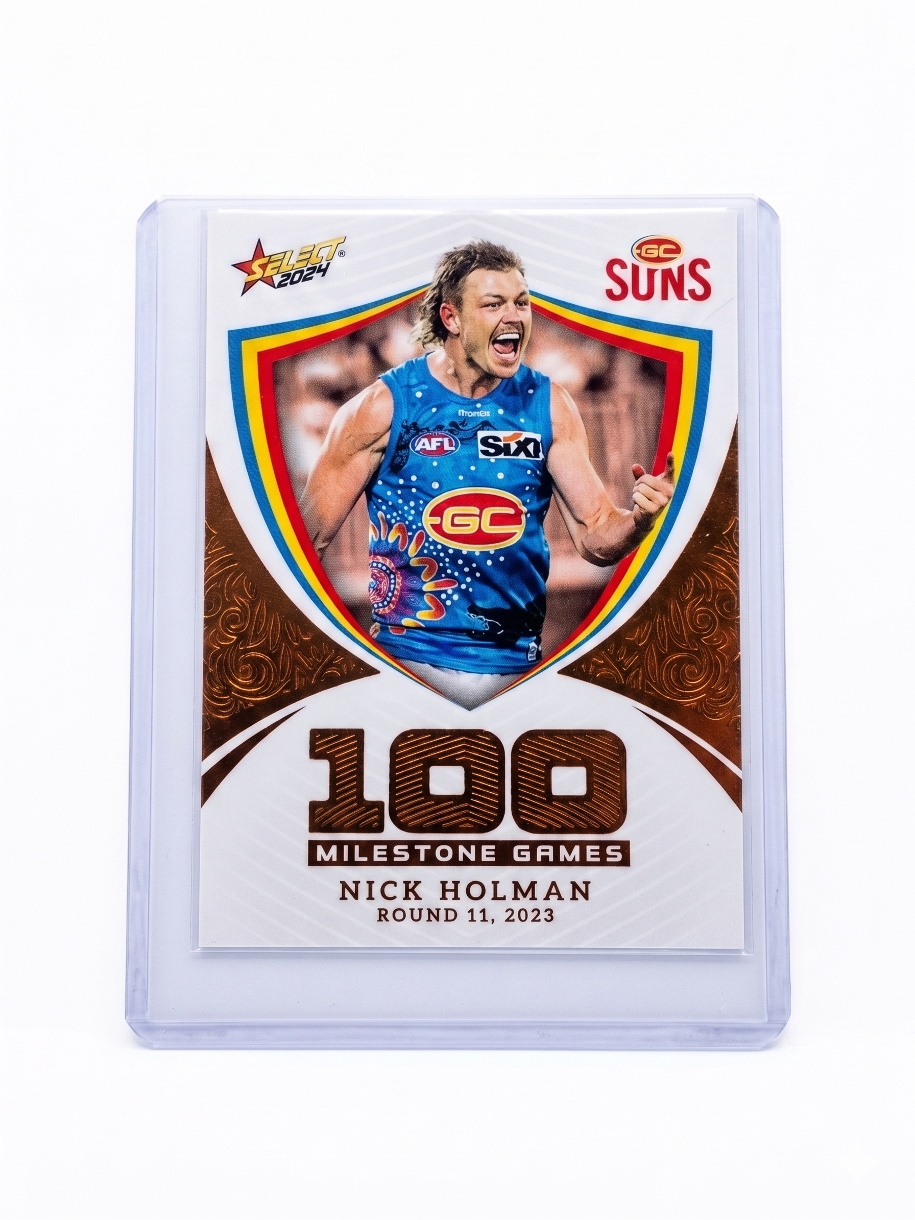 2024 Select AFL Footy Stars Nick Holman Gold Coast Suns Milestone Games MG55