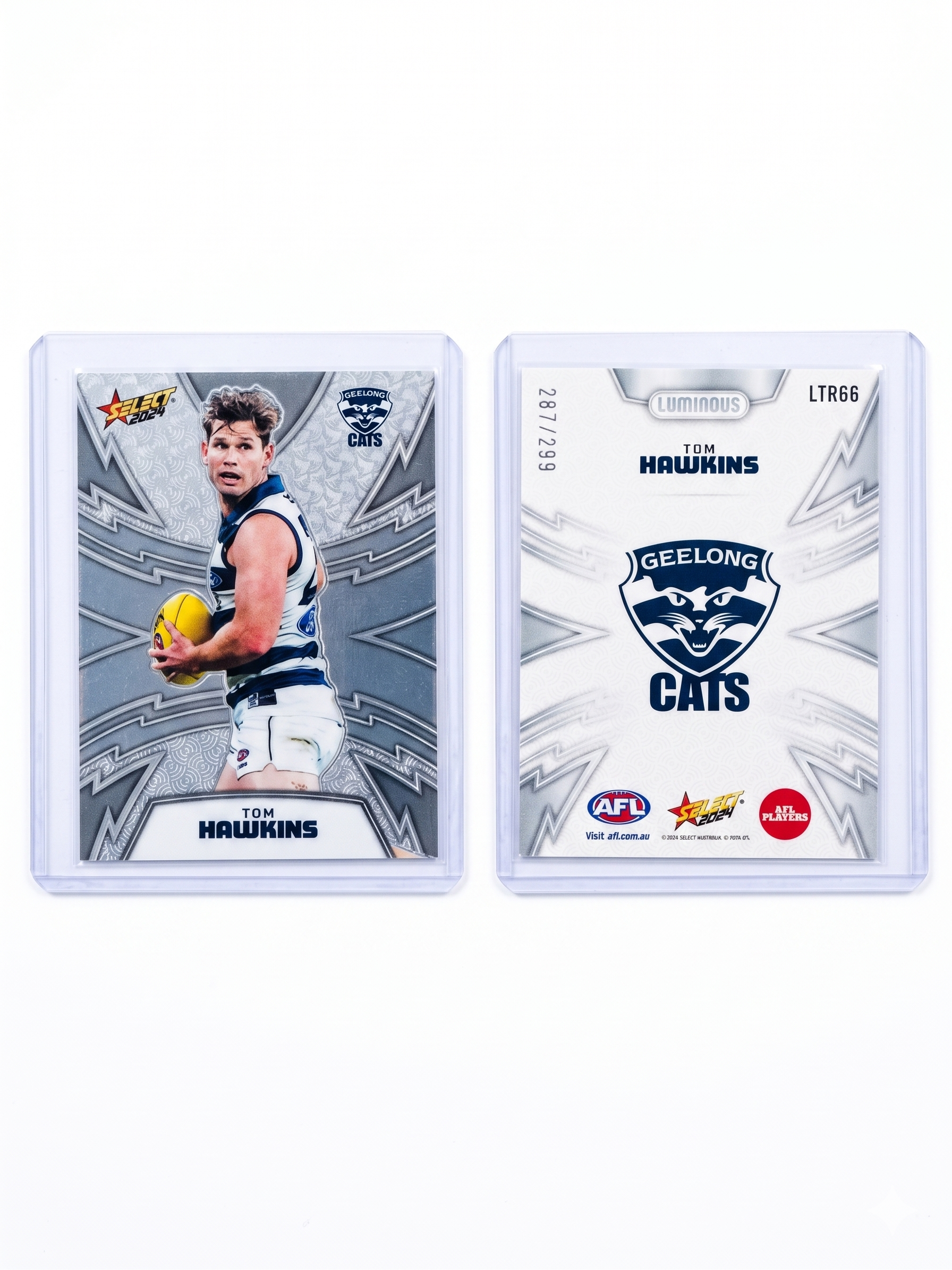 Two sports trading cards featuring a player and team logo on a white background