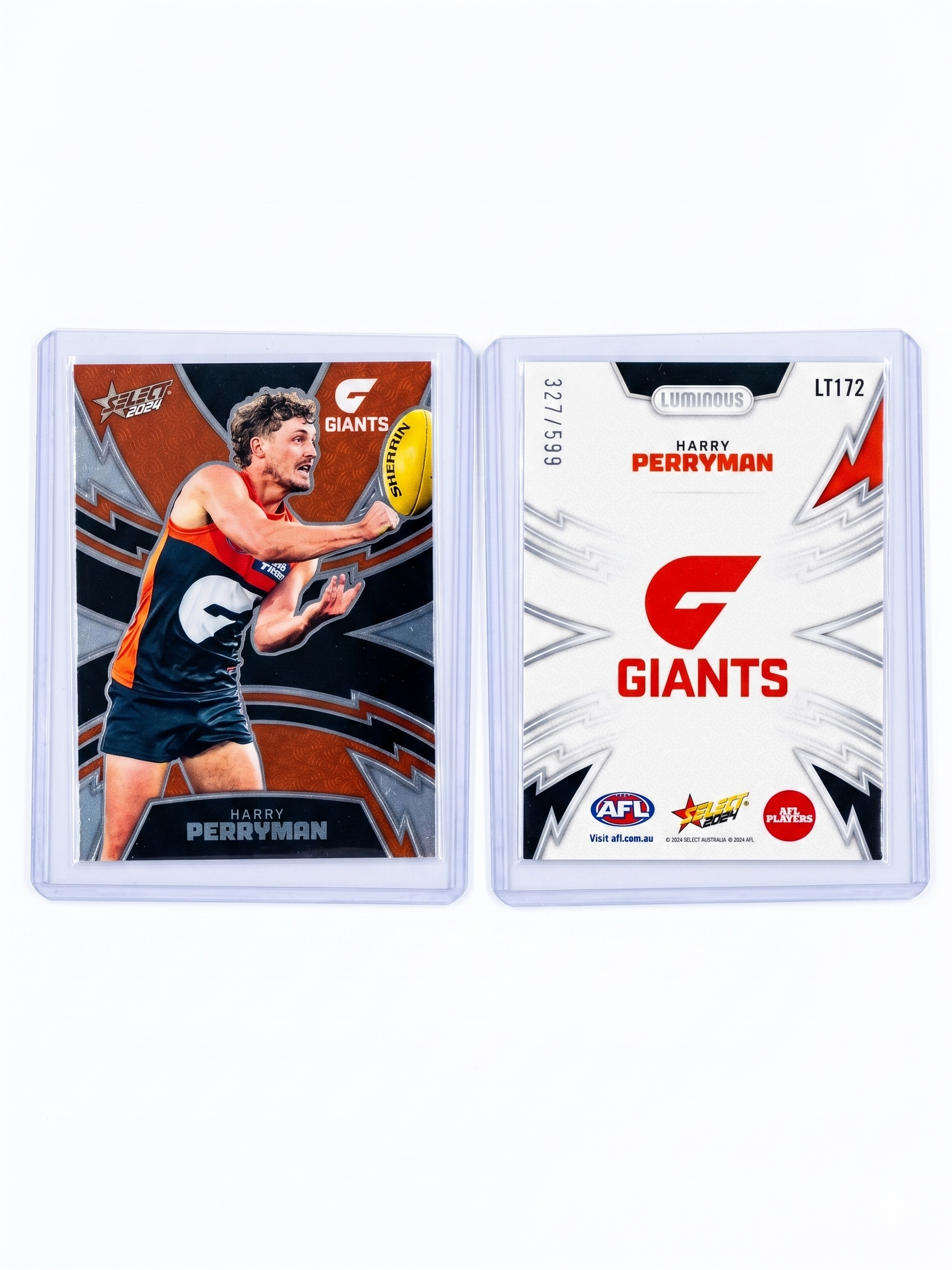 2024 Select AFL Footy Stars Harry Perryman Luminous Thunderbolt 327/599 GWS Giants