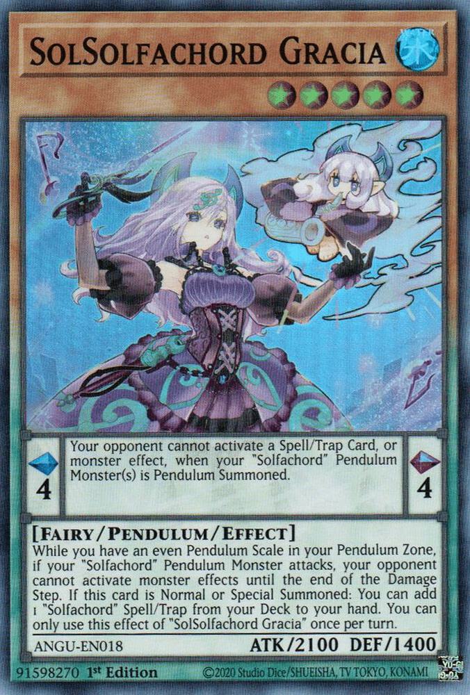 SolSolfachord Gracia ANGU-EN018 Super Rare Ancient Guardians Yu-Gi-Oh Near Mint