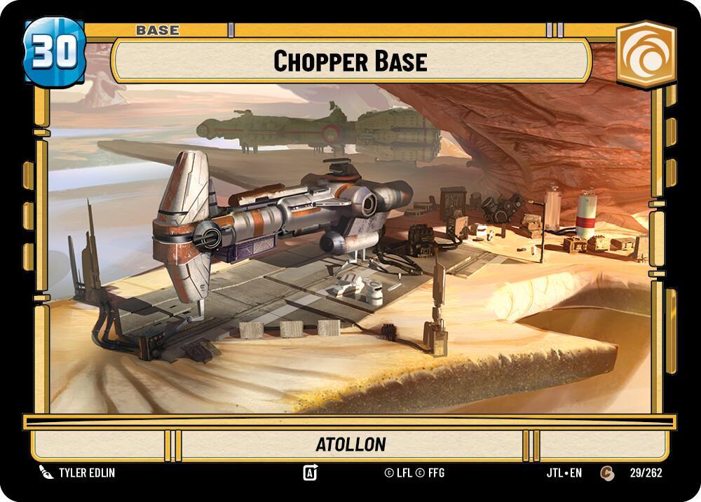 Chopper Base / X-Wing 029/262  T02/T04 Jump to Lightspeed Star Wars Unlimited NM