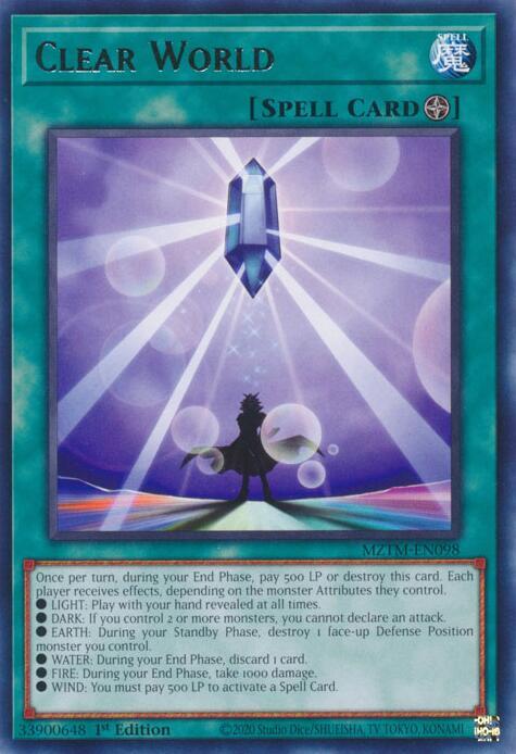 Clear World MZTM-EN098 Rare Maze of the Master Yu-Gi-Oh Near Mint