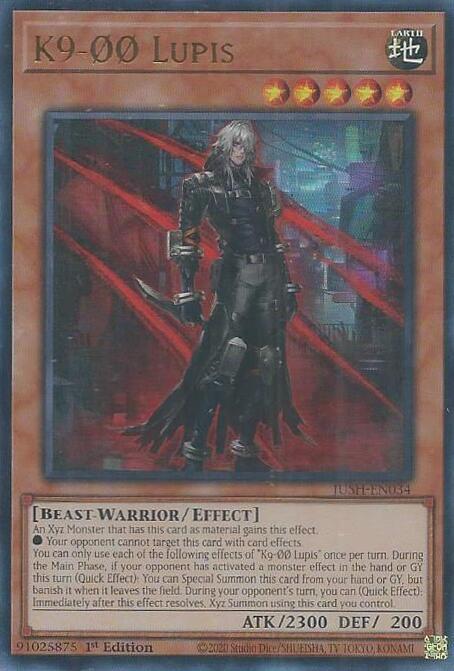 K9-00 Lupis JUSH-EN034 Ultra Rare Justice Hunters Yu-Gi-Oh Near Mint