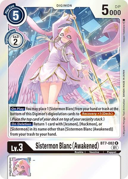 Sistermon Blanc (Awakened) BT7-082 R Rare Next Adventure Digimon Near Mint