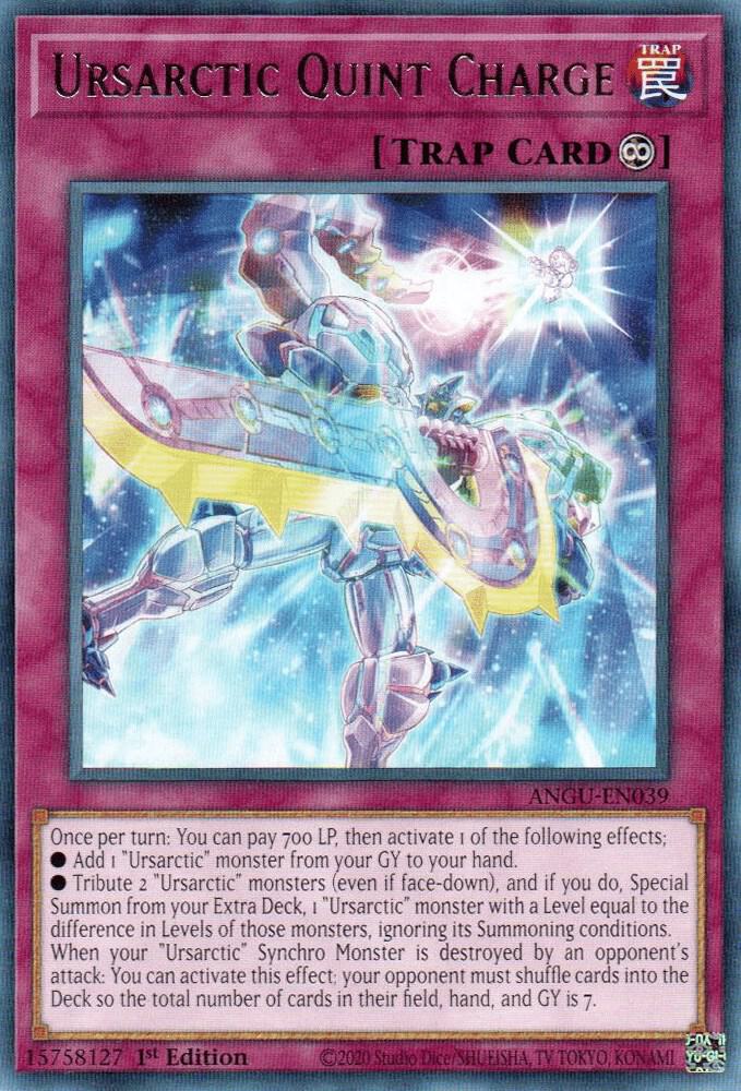 Ursarctic Quint Charge ANGU-EN039 Rare Ancient Guardians Yu-Gi-Oh Near Mint