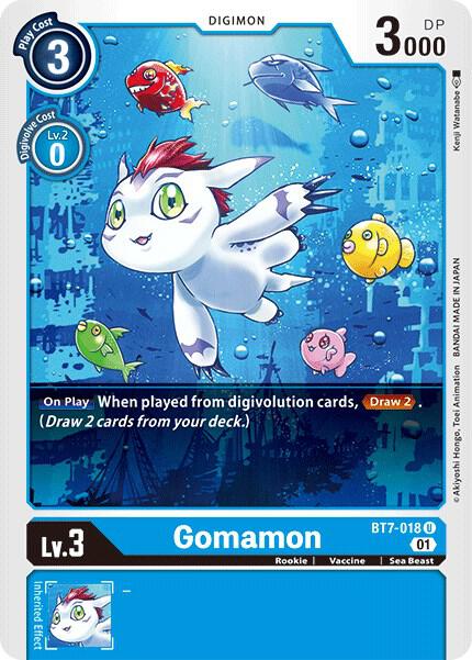 Gomamon BT7-018 U Uncommon Next Adventure Digimon Near Mint